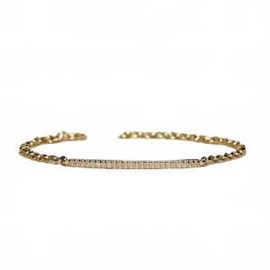 NEW GOLDFI women's cubic zirconia bar bracelet in gold